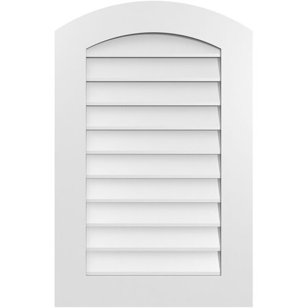 Ekena Millwork Arch Top Surface Mount PVC Gable Vent: Functional, w/ 3-1/2"W x 1"P Standard Frame, 22"W x 34"H GVPAR22X3401SF